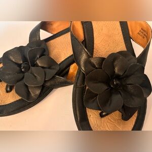 b.o.c. Black Floral Sandals